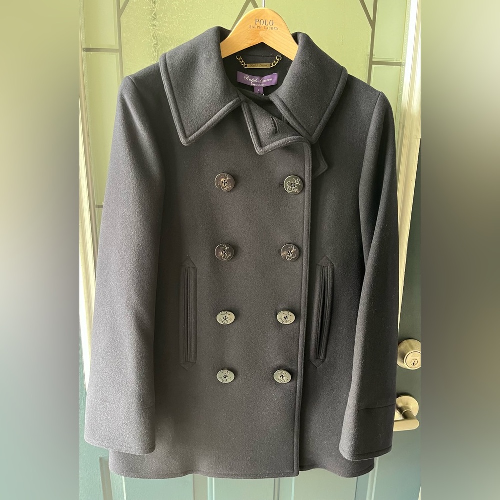 Ralph Lauren Purple Label Logan Double-Faced Wool-Cashmere Peacoat NWT Size 2 - Picture 5 of 13